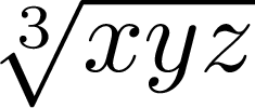 $\sqrt[3]{{xyz}}$