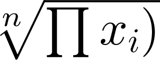 $\sqrt[n]{{\prod x_i)}}$